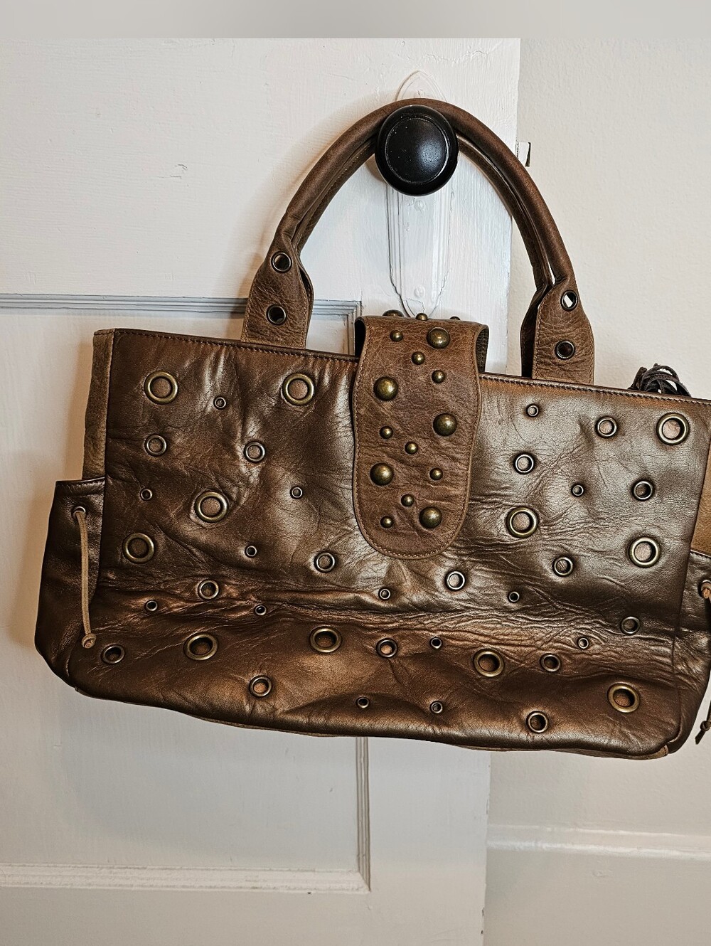 Carlos Falchi Bohemian Brown High Quality Leather Tote.